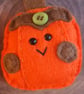 'Pumpkin' pocket hug for Autumn hand sewn in wool blend felt (B) - Image 3