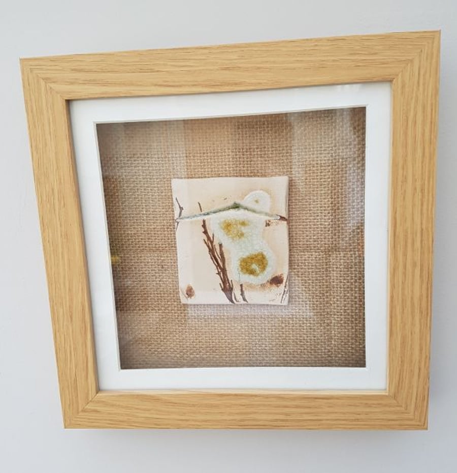 Tree & Sunset Ceramic Tile in Frame