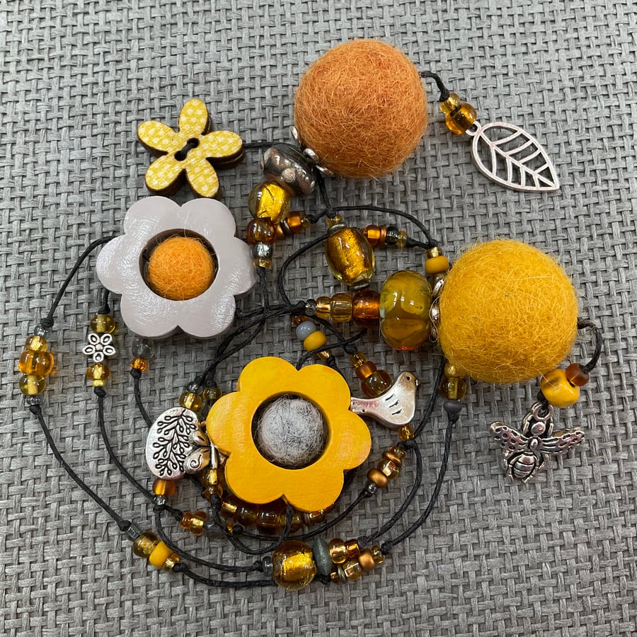 “Autumn Gold” lariat necklace