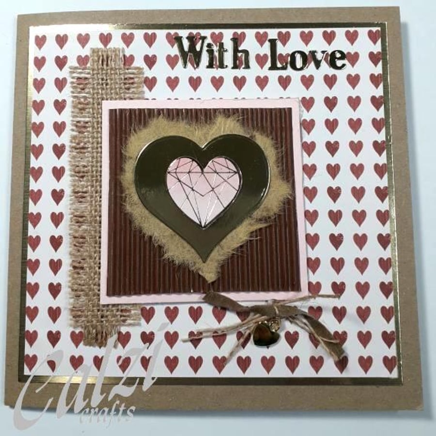 Geometric Heart Valentine Card