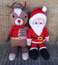 Santa and Rudolph knitting pattern, Knitted Christmas toys, Digital Pattern - Image 3