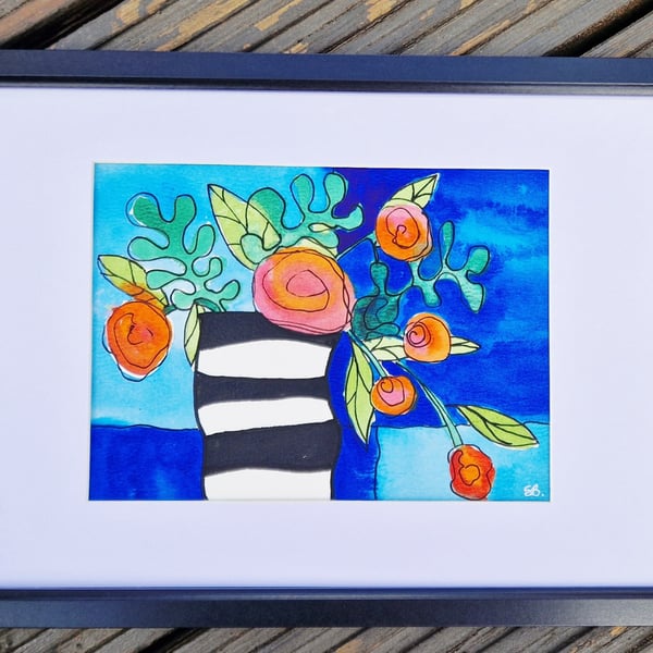 Original framed small watercolour - Zandra III