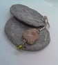 Brown Mottled Jasper Key Ring with Star Charm and Green Bead, Teacher's Gift - Image 8