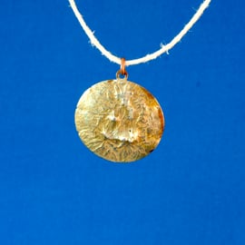 Clouds, Copper and Silver, Circular Pendant