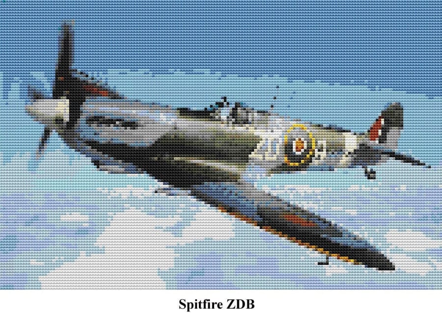 Spitfire Mk9 ZDB MH434 (plane) cross stitch kit