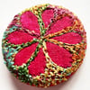 Buttons 1 inch button Hand Dyed Silks and Cottons Free Machine Embroidery Button