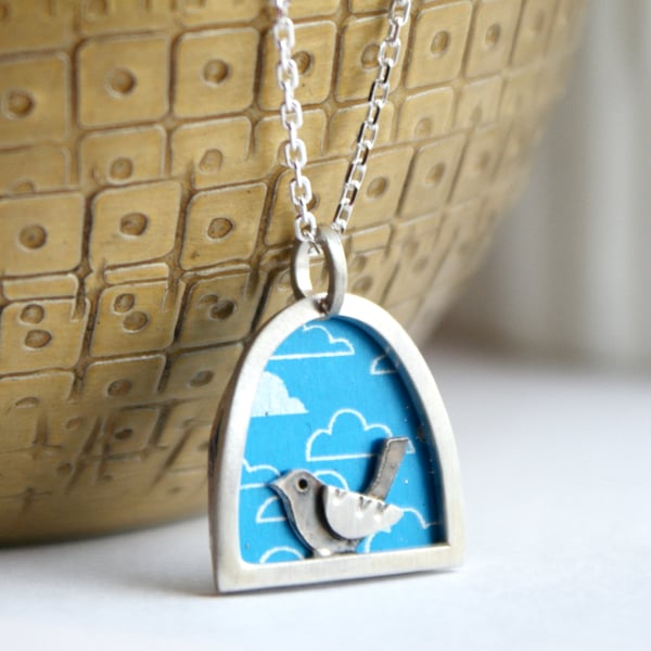 Tweet necklace blue cloud