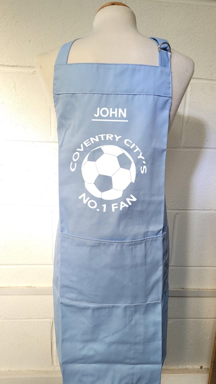 Large personalised Coventry City Apron: No.1 Fan Gift, Made in England