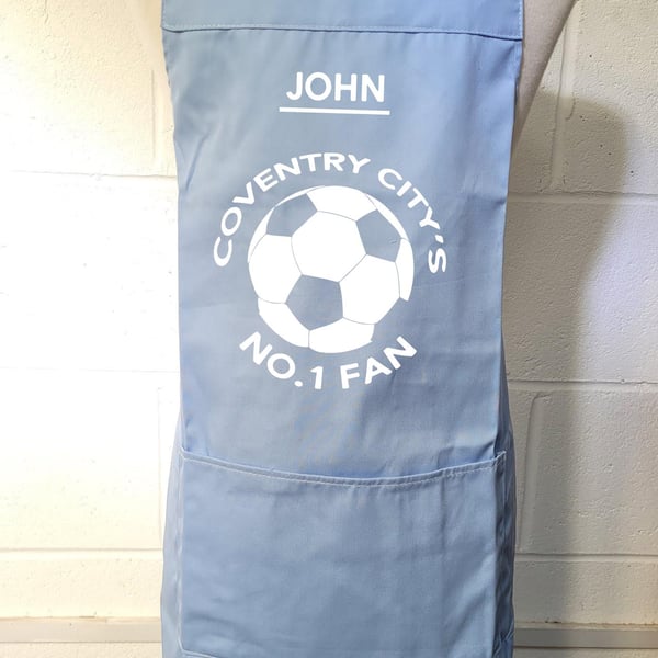 Large personalised Coventry City Apron: No.1 Fan Gift, Made in England