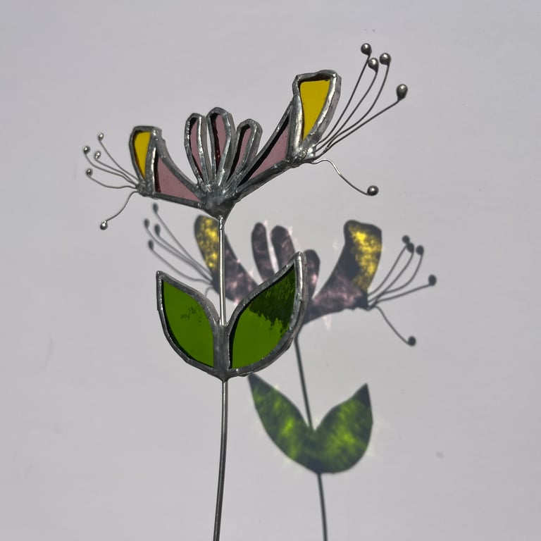 Honeysuckle stained glass flower stem