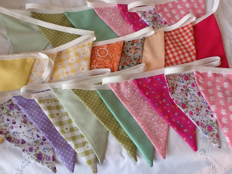 Wedding bunting - customise to your own colour scheme - 30ft long 35 large flags