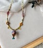 Vintage-Inspired Floral Vase Pendant and Multicolour Beaded Necklace - Image 2