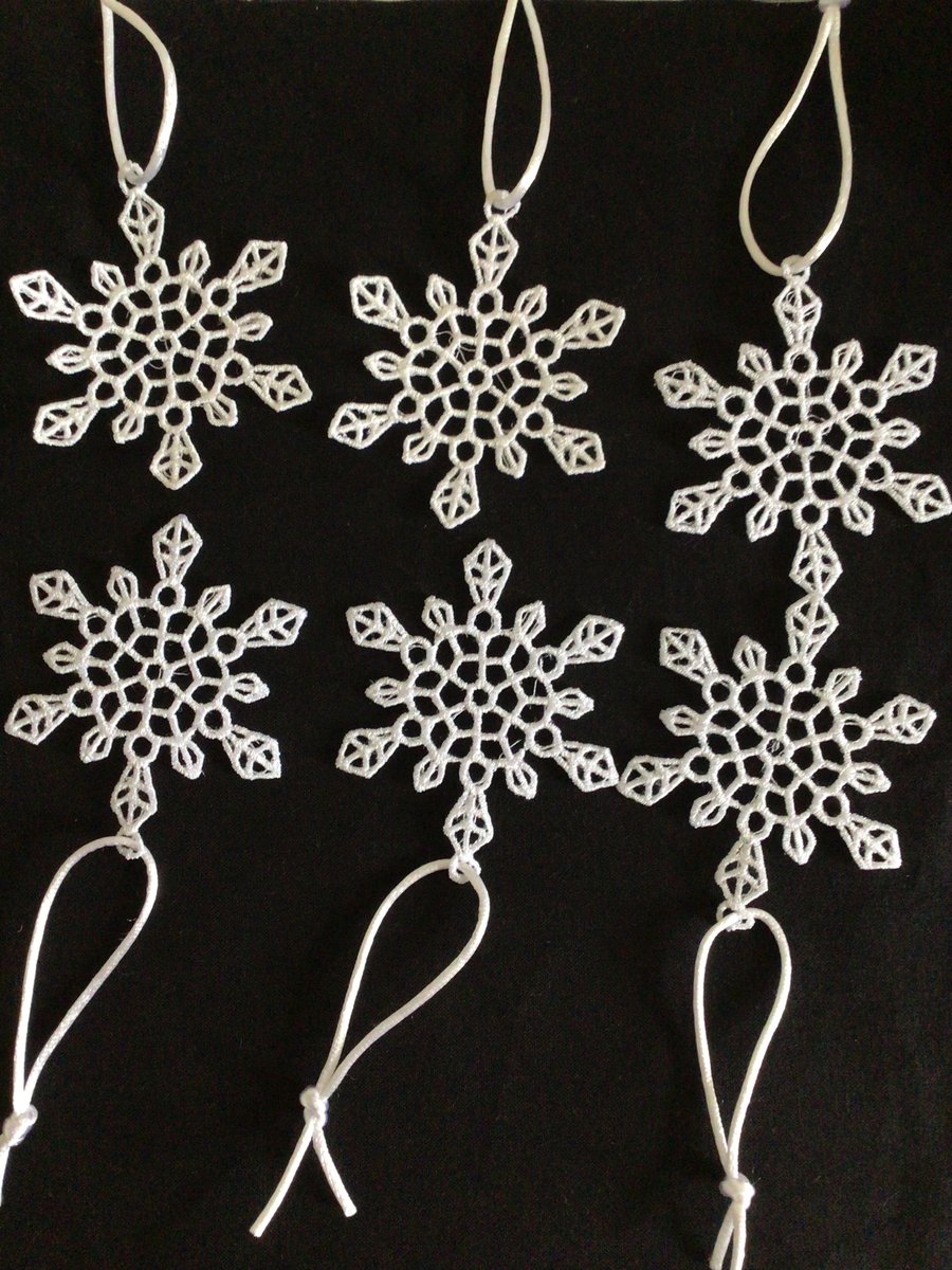 Set of six lace snowflakes, set 2..