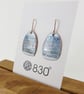 Enamel on Copper Unique Dangle Earrings with a Hand Drawn Pattern - Image 3