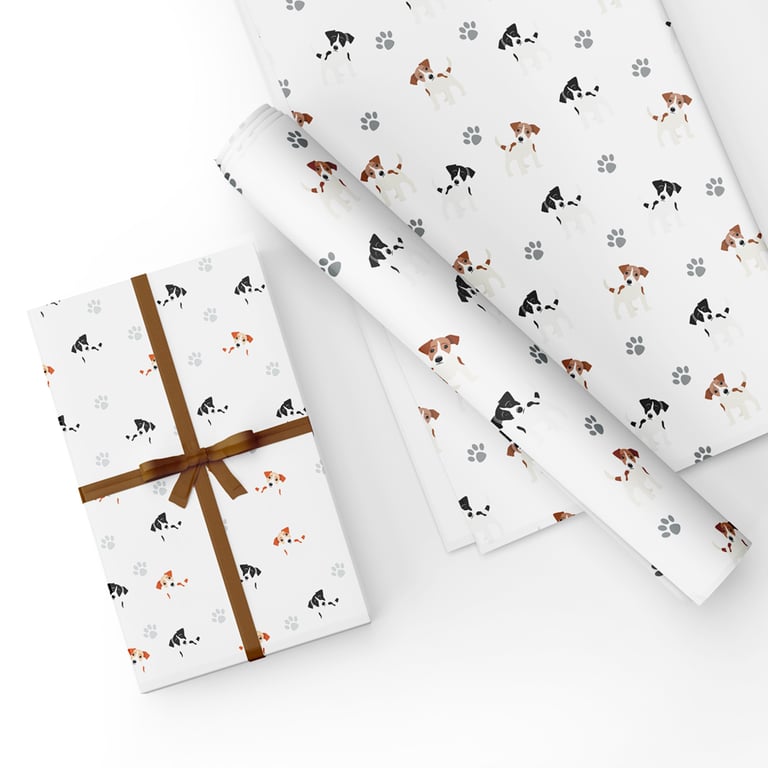 Gift Wrap Jack Russells & Matching Gift Tag-Wrapping Paper-LG16