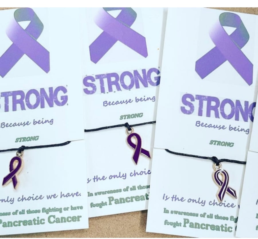 Ladies pancreatic cancer awareness wish bracelet 