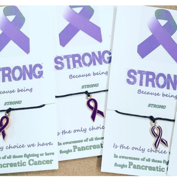 Ladies pancreatic cancer awareness wish bracelet 