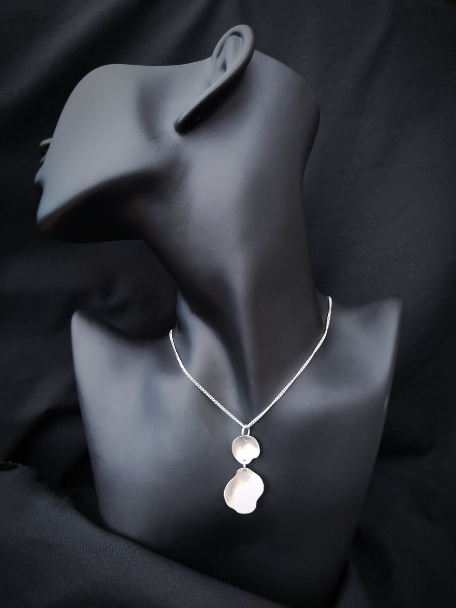 Brushed sterling silver pendant