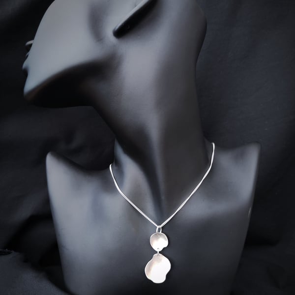 Brushed sterling silver pendant