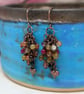 Copper chain and agate dangle earrings with heart charm  - Image 9