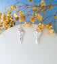 Recycled Silver Flower Drop Earrings - Bleeding Heart - Image 6