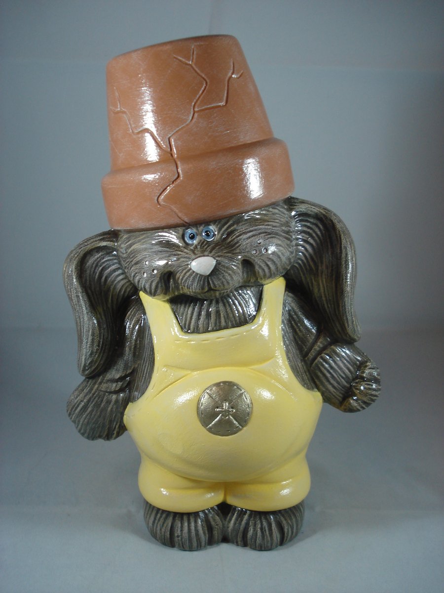 Ceramic Easter Spring Brown Bunny Rabbit Animal Figurine Ornament Decoration.