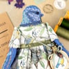 Tia,  A  Tiny Hand Embroidered Blue Tit Folk Art Doll
