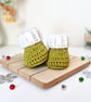 Handmade Green & White Crochet Christmas Baby Set – Newborn - Image 4