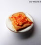1:12 Scale Beans on Toast Breakfast Plate Set for Two  - Image 5