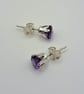 African Amethyst Sterling Silver 5mm Stud Earrings - Image 1