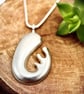 Sterling Silver Chunky Biomorphic Pendant Necklace - Image 4