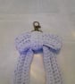 Handmade Crochet Bow Bag Charm & Cottage core Keyring - Image 8