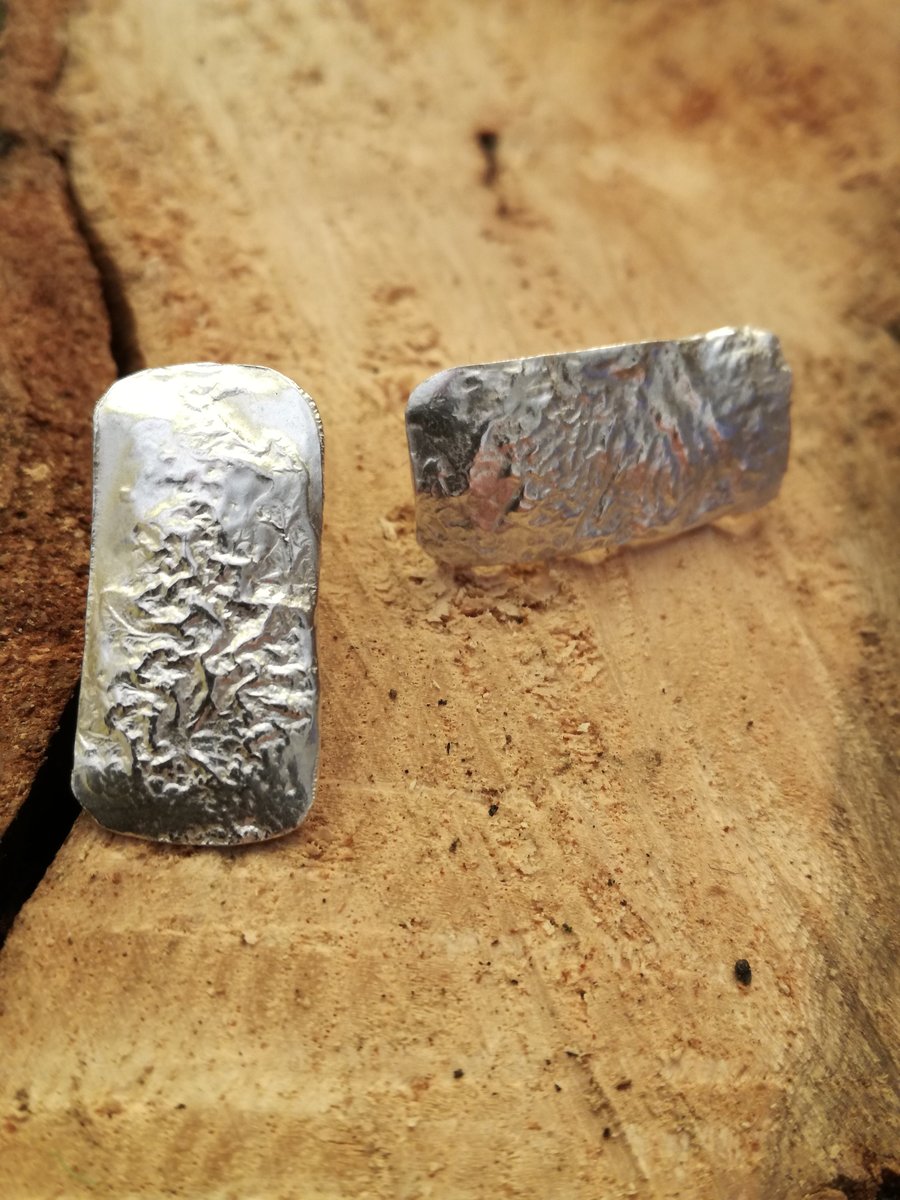 Reticulated Sterling Silver Earrings