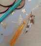Wooden Feather flower design bookmark 
