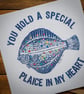 You hold a special plaice in my heart - original linocut print - 10x10" - Image 3