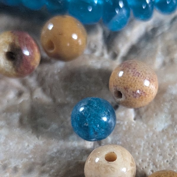 Apatite and fossilised coral necklace adjustment for Vicki