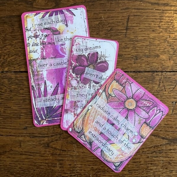 Reserved Set of 3 Motivational Affirmation Cards. Inspirational Quote Cards.