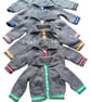 Grey Cardigan with stripped edging & pockets: