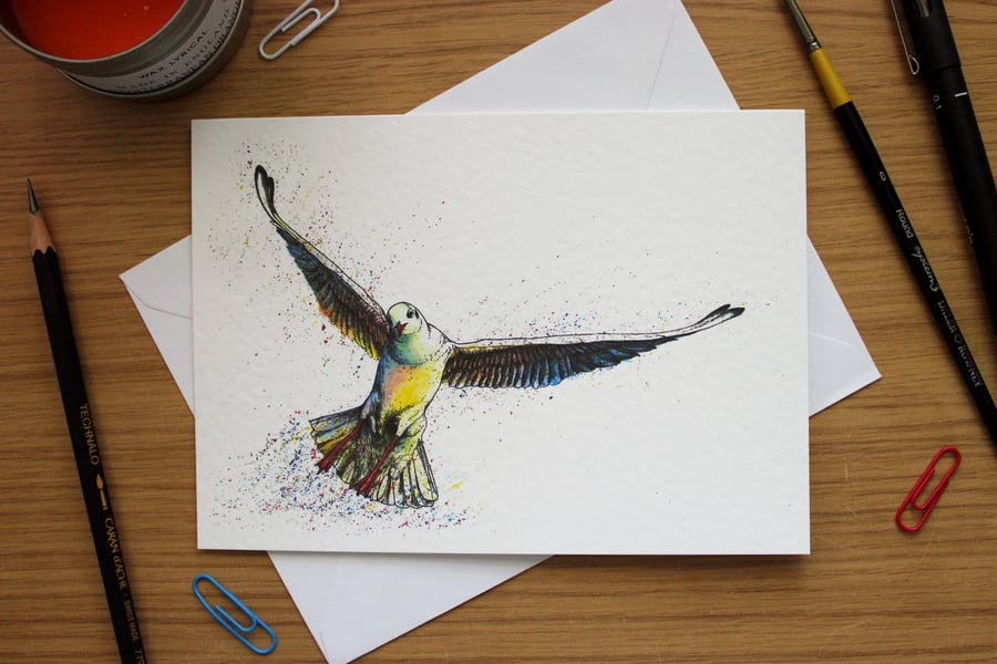 Bird Greeting Card - Blank Greeting Card, Wildlife Art Card, Free UK Post
