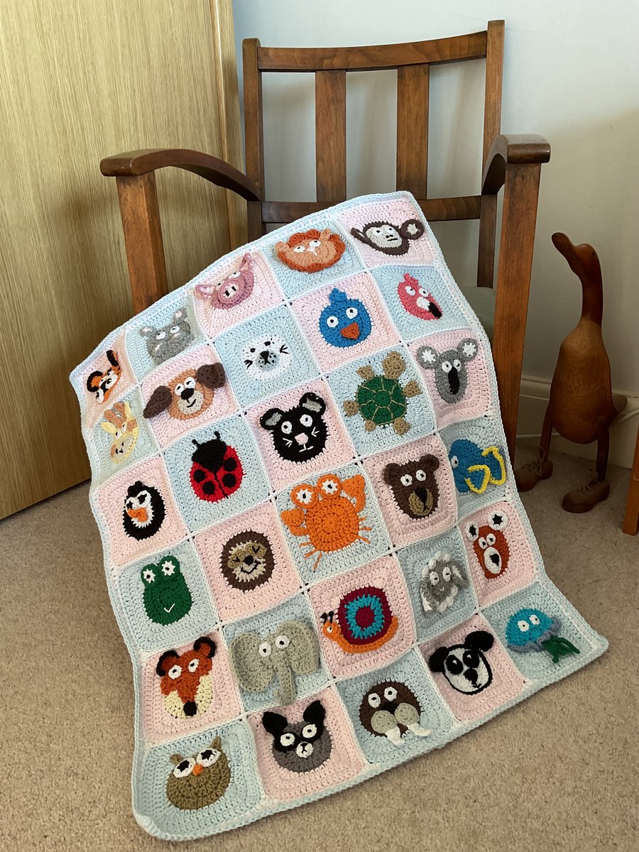 Crocheted Zookeeper’s Baby Blanket.