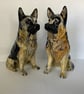 Personalised German Shepherd Dog salt and pepper shakers.(large 17cm high)
