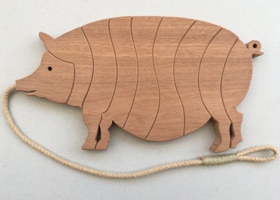 Pig Trivet in either Sapele or Tulipwood
