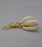 Gold plated cowrie shell earrings for pierced ears. Ref: 443 - Image 4