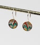 Patterned enamelled copper earrings - Image 1