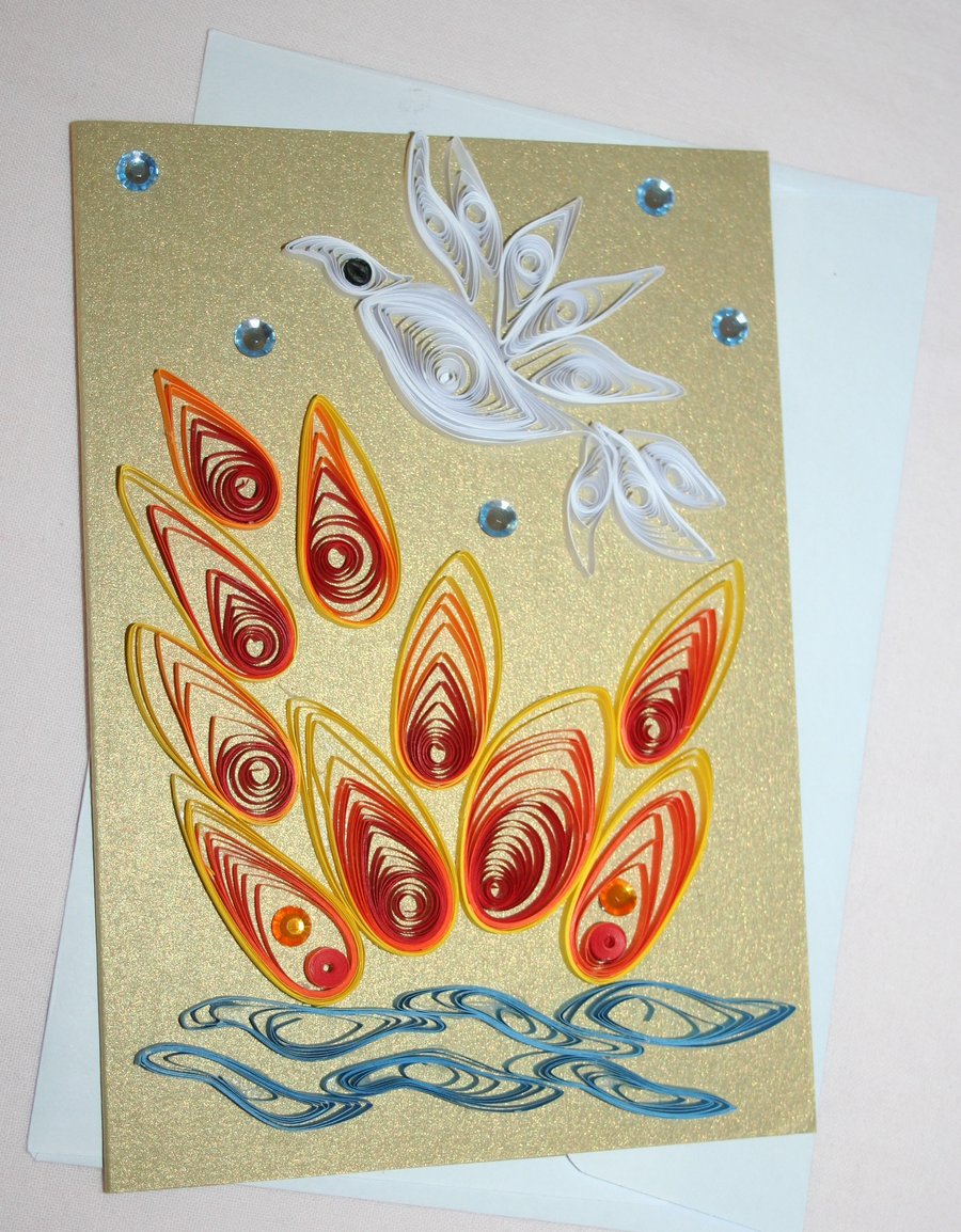 Pentecost Quilled Card A6