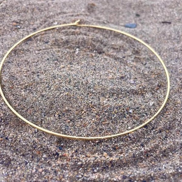 Gold Plate Choker Necklace 