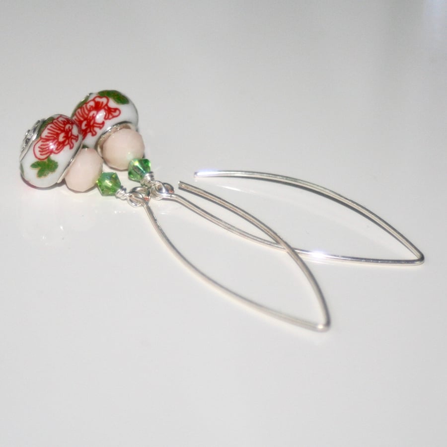 Scandi style ceramic bead earrings