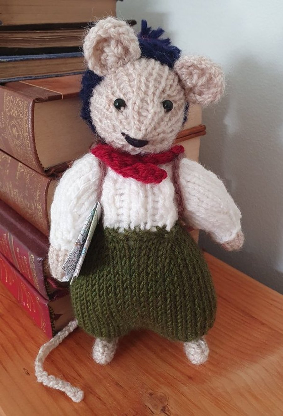 Rambling Ron a Hand Knitted Mouse