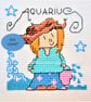 Aquarius zodiac star sign small cross stitch Instant digital Download PDF chart - Image 1