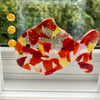SALE ITEM Framed fused glass fish 